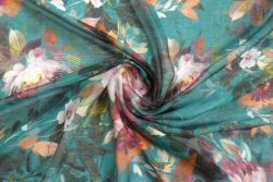 Abstract Blooms - Jade - Nicole Voile Lawn