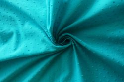 Alabama - Cotton Embroidered Swiss Bobble Knot Plain Lawns-Turquoise 