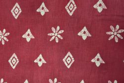Batik Block Blooms - Crimson - Cotton Lawn Hand-Dyed Block Print