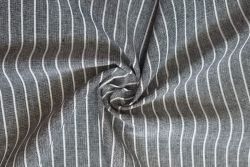 Aston Pinstripe - Linen Rayon Chambray - Black