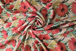 Botanica - Russet - Marbled Sandwashed Linen-Mix Crepe