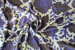 Windsor Violet - Marbled Sandwashed Linen-Mix Crepe