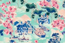 PRE-ORDER Life In Venice - Aqua - Viscose Challis Lawn