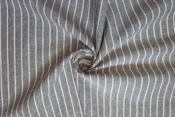 Aston Pinstripe - Linen Rayon Chambray - Mocha