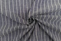 Aston Pinstripe - Linen Rayon Chambray - Navy