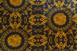 Glass Velour - Regal Medallions - Black