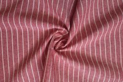 Aston Pinstripe - Linen Rayon Chambray - Ruby 