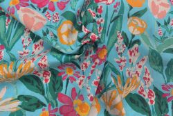 Sundance Floral - Aqua - Cotton Pure Lawn