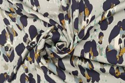 Indigo Mirage – Gold - Sandwashed Silk-Mix Soft Satin Twill