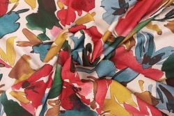 Palette de Flore – Scarlet - Sandwashed Silk-Mix Soft Satin Twill