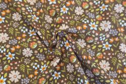 Harvest Bloom - Milk Chocolate - Cotton Pure Lawn