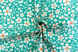 Teal Whispering Wildflowers - Cotton Pure Lawn