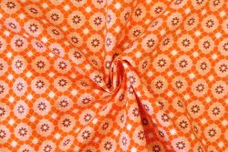 Symmetric Meadow Apricot - Cotton Pure Lawn