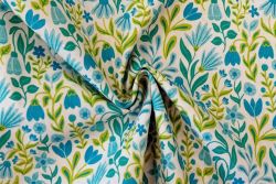 Forest Bluebells Lime - Cotton Pure Lawn