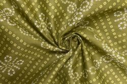 Bandhani Bloom - Olive - Cotton Lawn Hand-Dyed Block Print