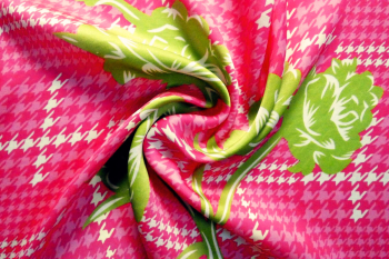 Rosewood Houndstooth - Lime - Pure Cupro