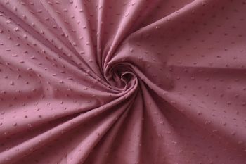 Alabama - Cotton Embroidered Swiss Bobble Knot Plain Lawns-Dusky Rose