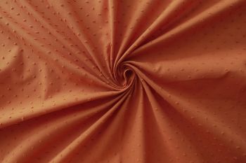 Alabama - Cotton Embroidered Swiss Bobble Knot Plain Lawns-Terracotta