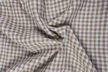 Homestead Gingham - Laundered Pure Linen Collection - Antique Gold
