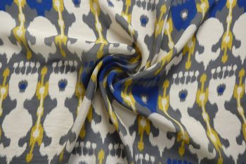 Adrbandi Ikat - Charcoal - Pure Cupro Crepe 