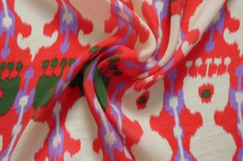 Adrbandi Ikat - Scarlet - Pure Cupro Crepe 