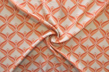 Back To The 70s - Peach Melba Viscose Challis Lawn