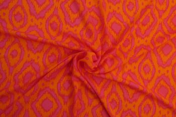 Batik Block - Tangerine - Viscose Rickardi Lawn