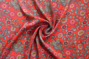 Kalamkari Art - Scarlet - Pure Cupro