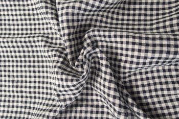 Homestead Gingham - Laundered Pure Linen Collection - Black
