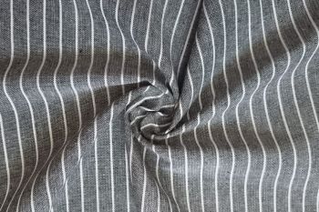 Aston Pinstripe - Linen Rayon Chambray - Black