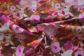 Blossom and Brushstroke - Pink - Cotton Pure Lawn