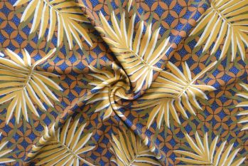 California Palms - Terracotta Viscose Challis Lawn