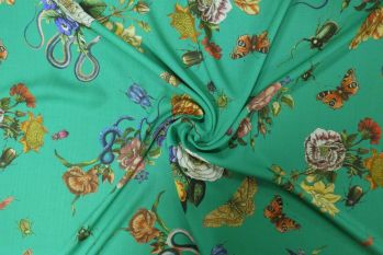 Cobra Corsage - Emerald Green Viscose Challis Lawn