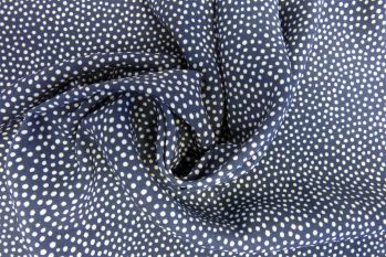 Dotty About Dots - Navy Blue - Viscose Challis Lawn
