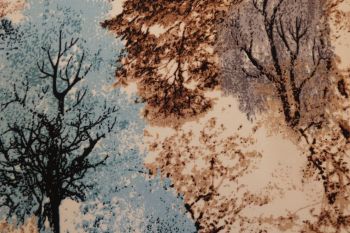 Enchanted Forest - Blue - Viscose Challis Lawn