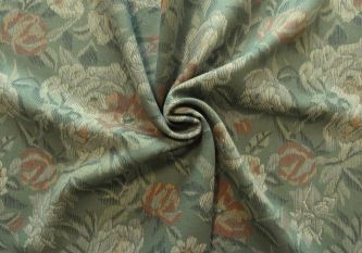 Fern Green Roses - 100% Wool Crepe