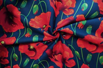 Flanders Fields - Navy - Cotton Poplin