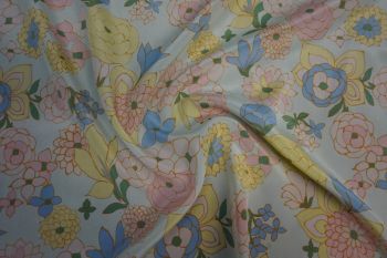 Floralnova - Pastel Silk Crepe De Chine