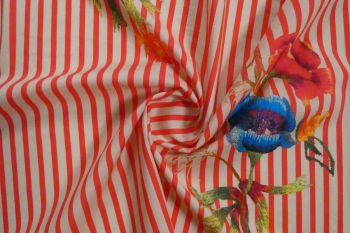 Sailor Poppies - Red - Cotton Pure Lawn