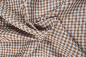Homestead Gingham - Laundered Pure Linen Collection - Ginger