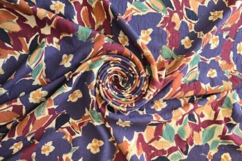 Gouache Garden - Marbled Sandwashed Linen-Mix Crepe