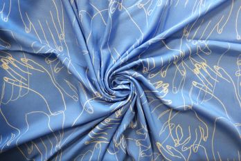 Hands On - Cornflower Blue - Viscose Challis Lawn