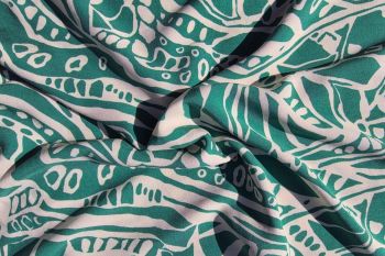 Hana Garden - Emerald - Viscose Rickardi Lawn