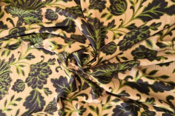 Conservatory Fern - Marbled Sandwashed Linen-Mix Crepe