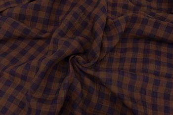 Gallery Gingham - Laundered Pure Linen Collection - Mocha