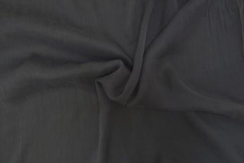 Jacqueline - Pure Silk Crinkle Chiffon - Ebony