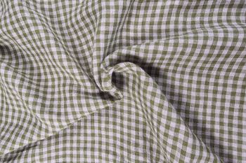 Homestead Gingham - Laundered Pure Linen Collection - Kiwi