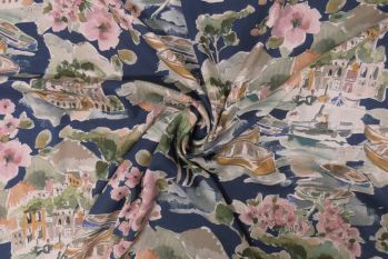 PRE-ORDER Life In Venice - Evening - Viscose Challis Lawn