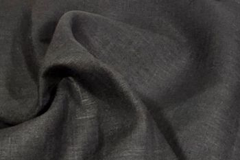 Lifestyle - Oeko-Tex Sustainable 100% Pure Linen Yarn-Dyed Suiting Plains - Black