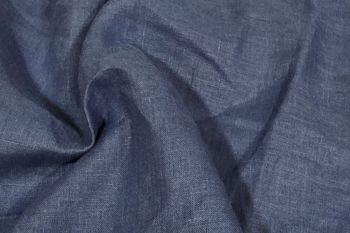 Lifestyle - Oeko-Tex Sustainable 100% Pure Linen Yarn-Dyed Suiting Plains - Denim Blue